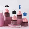 24 Pcs Boss Boy Cupcake Toppers, Kids Boys Birthday Baby Shower Party Dessert Toothpicks, Welcome Baby / 6 months/ 1st Birthday Party Decoration Food Sticks Cupcake Toppers view 4