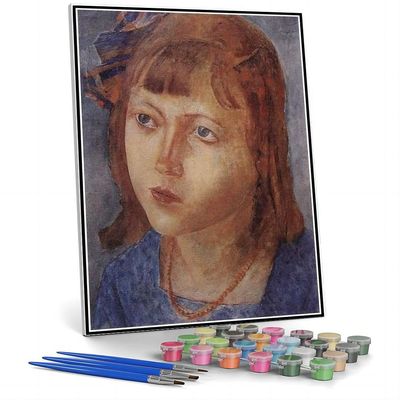 DIY Painting Kits for Adults Head of A Girl Painting by Kuzma Petrov-Vodkin Arts Craft for Home Wall Decor