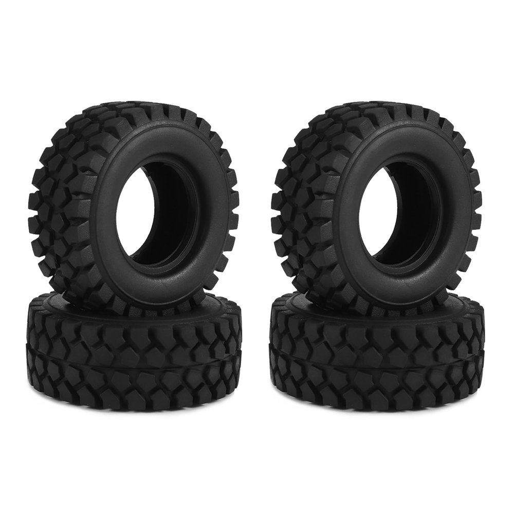 50 * 20mm Rubber Off Road TRX4M Tires with Brass 7mm Hex 1.0 Beadlock Wheels for 1/18 1/24 RC Crawler Car FCX24 SCX24 Upgrades (50 * 20mm-B)