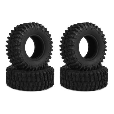 50 * 20mm Rubber Off Road TRX4M Tires with Brass 7mm Hex 1.0 Beadlock Wheels for 1/18 1/24 RC Crawler Car FCX24 SCX24 Upgrades (50 * 20mm-A)