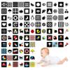 100 Pages Black White Colorful Baby Visual Stimulus Flashcard, 50 PCS High Contrast Baby Flashcards Sensory Toys for Newborn Infant Gift (2 Levels 0-6 Months, 5.5 X 5.5) view 1