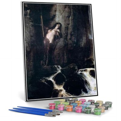DIY Oil Painting Kit,The Surf Painting by Arnold Bocklin Paint by Numbers Kit for Kids and Adults