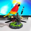 Tipmant Electronic Bird Toys Electric Parrots Animal Pets Move Chirp Realistic Home Office Room Decoration Kids Birthday Gifts (Red) view 3
