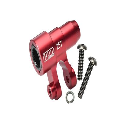 GPM Upgrades Aluminum 6061-T6 Original 25T Steering Servo Horn for 1/6 4Wd XRT 8S78086-4/1/5 XMaxx 6S Monster Truck77076-4/1/5 XMaxx 8S Monster Truck77086-4 RC Car (Red)