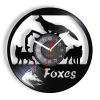 OTKU 12 Inch Decorative Wall Clock Foxes Family Vinyl Record Clock Woodland Nursery Kid Room Woodland Animals Wall Art Modern Design Home Decor Wall Clock for Room Decoration view 1