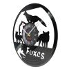 OTKU 12 Inch Decorative Wall Clock Foxes Family Vinyl Record Clock Woodland Nursery Kid Room Woodland Animals Wall Art Modern Design Home Decor Wall Clock for Room Decoration view 2