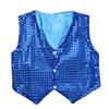 ACSUSS Kids Boys Sparkle Sequins Vest Waistcoat Jacket Hip-Hop Jazz Modern Dance Choir Performance Costume Blue 14-15 Years view 3