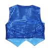 ACSUSS Kids Boys Sparkle Sequins Vest Waistcoat Jacket Hip-Hop Jazz Modern Dance Choir Performance Costume Blue 14-15 Years view 4