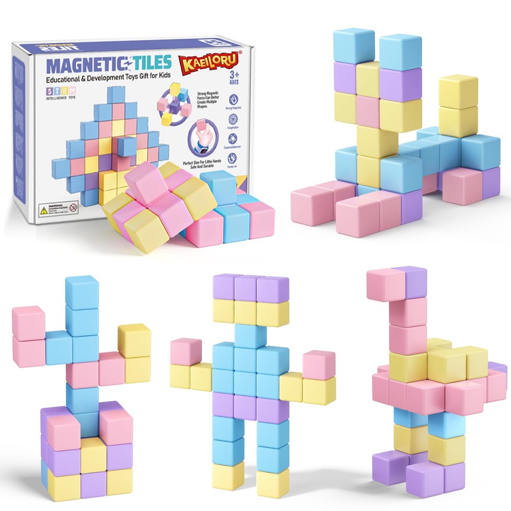 Magnetic Blocks for Toddlers Ages 3-5 Macaron 1.21 Inches Magnetic Building Blocks for Kids Ages 4-8 Gifts Montessori Magnet Cubes Sensory Toys for 3+ 4 5 6 7 Year Old Girls Boys Birthday Christmas