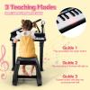 HONEY JOY Classical Kids Piano, 31-Key Toy Mini Grand Piano with Music Stand & Stool, Portable Electronic Educational Musical Instrument Toy w/ Microphone, Lights, Gift for Kids (Black, 31 Keys) view 2