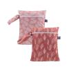 2pcs Waterproof Cloth Diaper GG Wet Dry Bags Travel, Beach, Pool, Daycare & More Ideal for Baby Essentials, Yoga, Gym, Wet Clothes (Graphic Print, Pink Light Chestnut Nature Plants) view 1