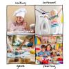 XIMEYAA Kids Apron And Chef Hat Set With Pockets Child Apron For Boys Girl Cooking Kitchen Children Aprons Adjustable Tie (Pink) view 4