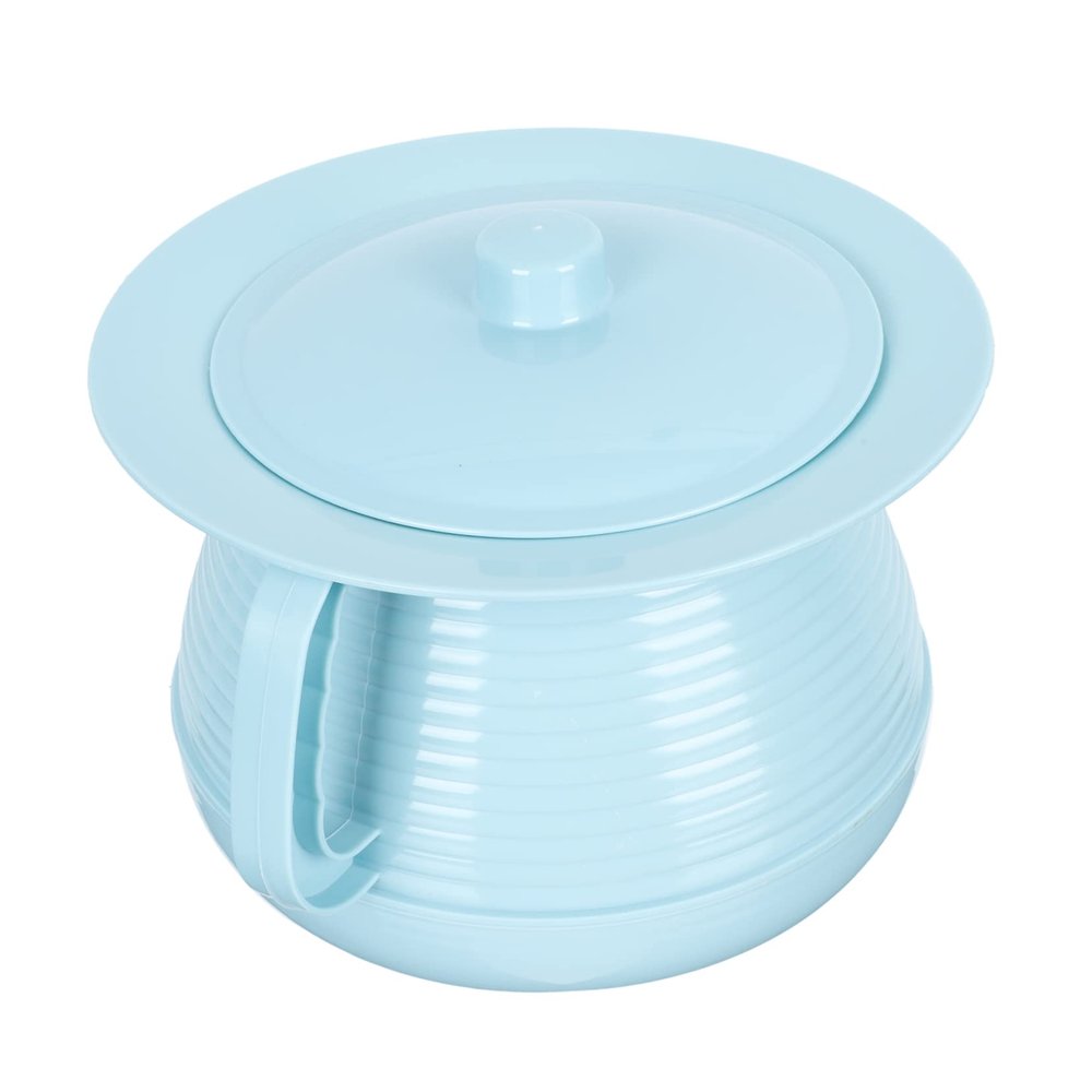 1pc Portable Spittoon with Lid Durable Chamber Pot for Adults Handheld Urinal Pan for Home Use Non-Slip Base Easy to Clean