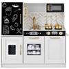 Best Choice Products Pretend Play Kitchen Wooden Toy Set for Kids w/Realistic Design, Telephone, Utensils, Oven, Microwave, Sink - White Bevel view 1