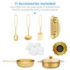 Best Choice Products Pretend Play Kitchen Wooden Toy Set for Kids w/Realistic Design, Telephone, Utensils, Oven, Microwave, Sink - White Bevel view 4