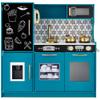 Best Choice Products Pretend Play Kitchen Wooden Toy Set for Kids w/Realistic Design, Telephone, Utensils, Oven, Microwave, Sink - Teal view 1