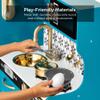 Best Choice Products Pretend Play Kitchen Wooden Toy Set for Kids w/Realistic Design, Telephone, Utensils, Oven, Microwave, Sink - Teal view 3