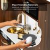 Best Choice Products Pretend Play Kitchen Wooden Toy Set for Kids w/Realistic Design, Telephone, Utensils, Oven, Microwave, Sink - Espresso view 3