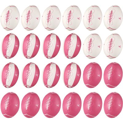 Liliful 24 Pcs Breast Cancer Awareness Footballs Pink Ribbon Stress Balls for Breast Awareness Gifts Football Party Favors Stress Relief Supplies for Women Men