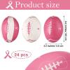 Liliful 24 Pcs Breast Cancer Awareness Footballs Pink Ribbon Stress Balls for Breast Awareness Gifts Football Party Favors Stress Relief Supplies for Women Men view 2