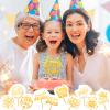 150 Pcs Happy Birthday Cake Toppers Acrylic Cake Topper Glitter Birthday Cake Decorations Double Sided for Adults Various Cake Decoration Party Supplies(Gold,Retro) view 3