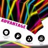 Irenare 3 Pieces Neon Table Cloths Glow in The Dark Tablecloths, 108 x 54 Inch Neon Plastic Table Covers for Chrismas Glowing Birthday Art Black Light Party Supplies Decorations(Classic) view 4