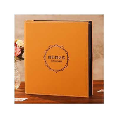 DANCOLOR 5 Inch Family Leather Photo Album 1000 Pictures Large Capacity Insert Baby Photo Album Wedding Memory Album Scrapbook (Color : Orange, Size : C 5inch)
