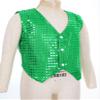 Huimingda Kids Boys Shiny Sequined Vest Jacket Hip-hop Jazz Dance Stage Performance Waistcoat Tops Fancy Costumes Green 10-12 Years view 3