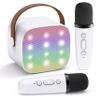 YLL Mini Karaoke Machine for Kids Adults, Portable Bluetooth Speaker with 2 Wireless Microphones,Toys Birthday Gifts for Girls 3, 4, 5, 6, 7, 8, 9, 10, 11, 12+ Years Old Toddler Teens(White) view 1