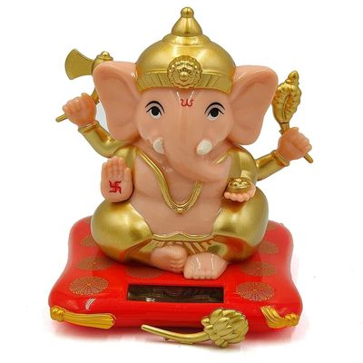 RSGM 5" Inch Moving Hands Solar Ganesha Statue for Car Dashboard/Home/Office