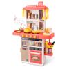 Kids Kitchen Play SetInteractive Kids Kitchen Play Set with 50Pcs of Pretend Kitchen ToysRealistic Sound Effectsand Simulated Functionality - Suitable for Toddlers Aged 3-5 Years(Pink) view 1