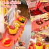 Kids Kitchen Play SetInteractive Kids Kitchen Play Set with 50Pcs of Pretend Kitchen ToysRealistic Sound Effectsand Simulated Functionality - Suitable for Toddlers Aged 3-5 Years(Pink) view 3