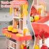 Kids Kitchen Play SetInteractive Kids Kitchen Play Set with 50Pcs of Pretend Kitchen ToysRealistic Sound Effectsand Simulated Functionality - Suitable for Toddlers Aged 3-5 Years(Pink) view 4