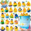 24 Pcs Summer Rubber Ducks with a Bag, Ducks for Jeeps, Assorted Beach Toys for Duckies Games, Summer Prizes Holiday Party Favors, Pool Water Bath Cruise Toys, Valentines Day Gifts for Kids view 1