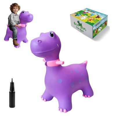 HotMax Bouncy Horse, Dinosaur Hopper Toys for Kids, Inflatable Ride on Bouncy Animals Toys for Toddlers, Jumping Horse for Baby Birthday Gift for Boy or Girl 18 Months 2-4 Year Old (Purple)
