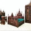 Dollhouse BED - Exclusive Gothic Dollhouse furniture - Laser cut wood - Goth decor view 2