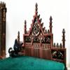 Dollhouse BED - Exclusive Gothic Dollhouse furniture - Laser cut wood - Goth decor view 4