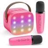YLL Mini Karaoke Machine for Kids Toys, Portable Bluetooth Speaker with 2 Wireless Microphones, Birthday Gifts for Girls 3, 4, 5, 6, 7, 8, 9, 10, 11, 12+ Years Old Toddler Teens (Hotpink) view 1
