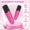 YLL Mini Karaoke Machine for Kids Toys, Portable Bluetooth Speaker with 2 Wireless Microphones, Birthday Gifts for Girls 3, 4, 5, 6, 7, 8, 9, 10, 11, 12+ Years Old Toddler Teens (Hotpink) view 4
