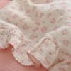 BuLuTu Cotton Muslin Kids Toddler Pillowcase Standard Size, Shabby Chic Galsang Flowers Print, Soft Travel Pillow Case Ruffle Edge Nursery Pillowcases, Boys Girls Bedding Decor, Machine Washable view 4