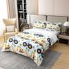 100% Cotton Kids Construction Bedding Sets for Boys,Cartoon Car Excavator Tractor Comforter Cover Full,Cute Equipment Trucks Duvet Cover for Toddler Teen Room Decor Yellow Blue Vehicle Quilt Cover view 3
