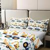 100% Cotton Kids Construction Bedding Sets for Boys,Cartoon Car Excavator Tractor Comforter Cover Full,Cute Equipment Trucks Duvet Cover for Toddler Teen Room Decor Yellow Blue Vehicle Quilt Cover view 4