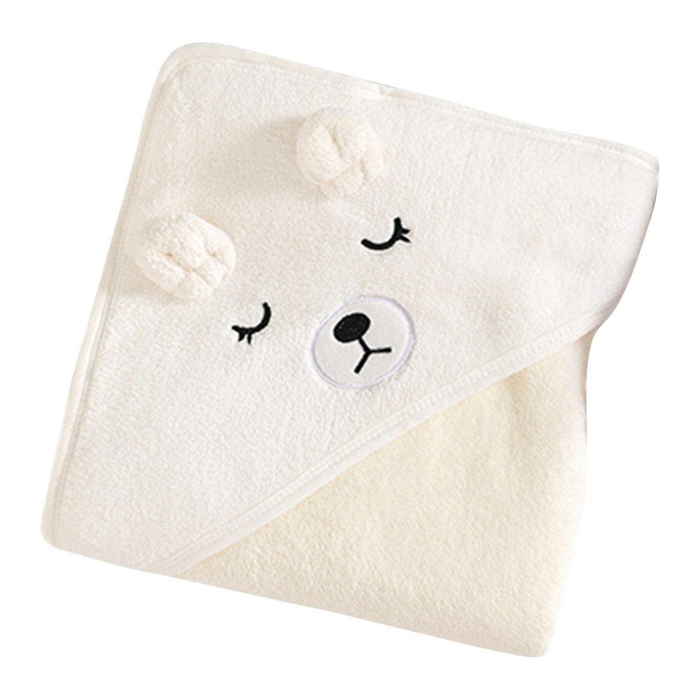 Hooded Baby Towel, Baby Bath Towel Hooded Bath Blanket, Baby Cotton Animal Face Hooded Towel, Absorbent Coral Fleece Hooded Baby Bath Shower Towel Gifts for Infant Newborn Toddlers, 31 * 31in
