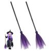 Garneck 2Pcs Witch Broom Props 90cm Purple Mesh Brooms for Halloween Cosplay Halloween Broomstick Dress up Accessories for Parties and Festivals view 1