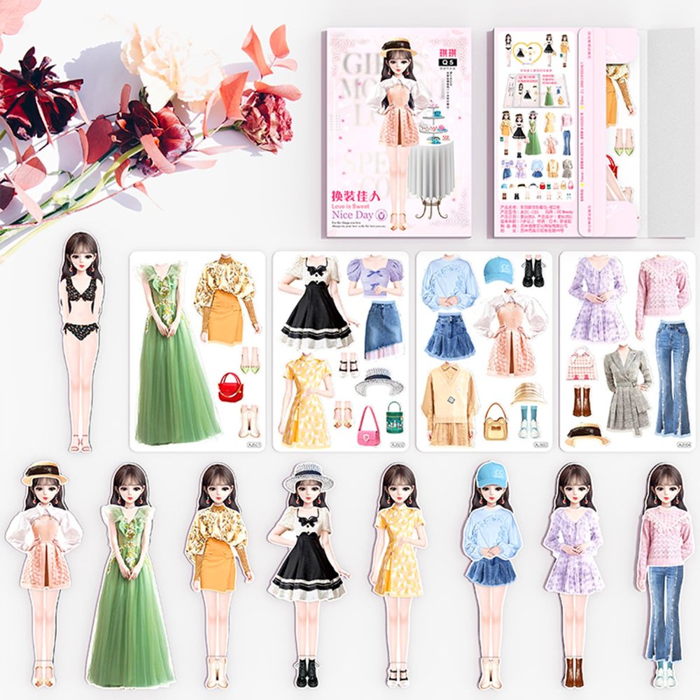 Daniel Axel Magnetic Princess Dress Up Paper Doll Pretend Play Toys Magnet People Clothes Puzzles Game for 3+ Year Old Girls Toddler,Preschool Learning Created Imagine Set Birthday Gift