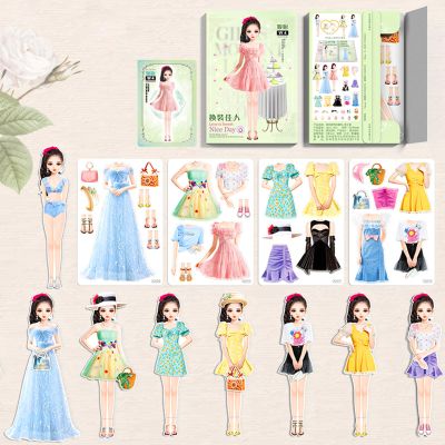 Daniel Axel Magnetic Princess Dress Up Paper Doll Pretend Play Toys Magnet People Clothes Puzzles Game for 3+ Year Old Girls Toddler,Preschool Learning Created Imagine Set Birthday Gift (D Set)