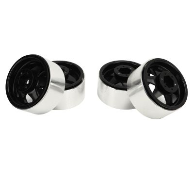 2.2 Inch RC Car Beadlock Wheels Rim, 4Pcs Metal Beadlock Wheel Rim, Offset 8.9mm, Hub Wheel Rims for SCX10 90046, for D90, for HSP, for Redcat, for, HPI