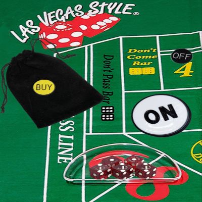 Craps Starter Kit Sets, Featuring Genuine The D Las Vegas Casino Table-Played Dice with Clear Acrylic Dice Boat (Red Polished)