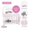 Baby Doll Crib for 14"-19" Dolls with Spinning Mobile Elephant Bedding & Lovey  Doll NOT Included  Emily Rose Nursery Furniture Fits American Girl Our Generation Bitty Baby view 3