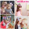 12 Pcs 5 Inch Hair Bows for Girls,Colorful Rainbow Heart Girls Hair Bows Grosgrain Ribbon Hair Bow With Alligator Clips for Toddlers Little Children Kids Teens view 2